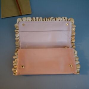 Miu Miu Pink and Cream Ruffled Wallet